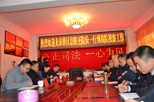 龙泉驿区法院王院长一行到我院视察工作